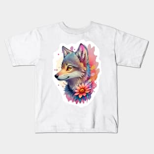 Beautiful Colorful Wolf Kids T-Shirt